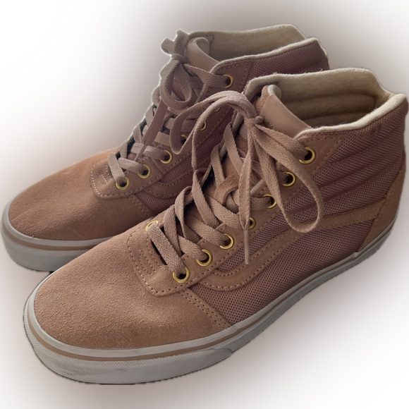 Vans Ward High Skate Suede Sneakers Pink Rose Gold Sz 8.0 - Picture 3 of 6